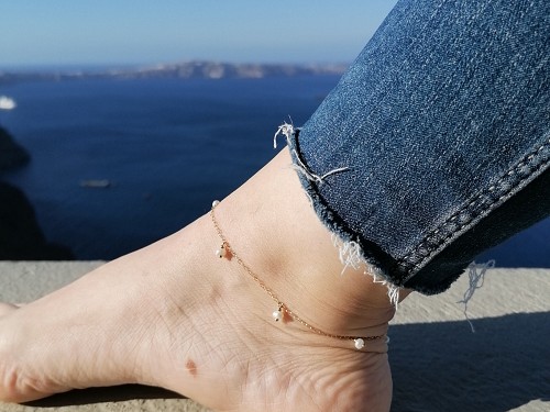 White Pearl Anklet 14k Gold Fill or Sterling Silver, Dainty Freshwater Pearl Ankle Bracelet, Wedding Anklet, Bridesmaid Gift