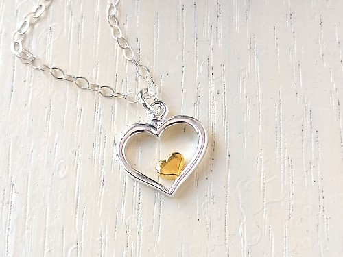 Baby Heart Necklace Sterling Silver, Tiny Heart Baby Girl Jewelry, Flower Girl Mother Daughter Gift, Love Necklace